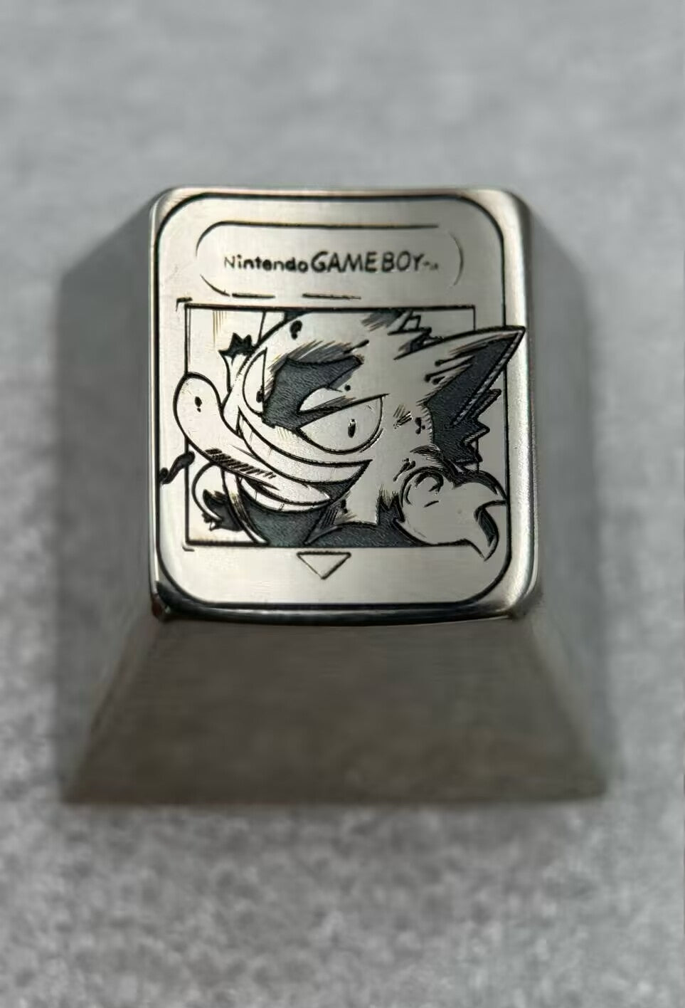 Pok é mon, Gengar, Game Boy, 1U titanium alloy personalized keycaps, metal keycaps for anime and gaming peripherals