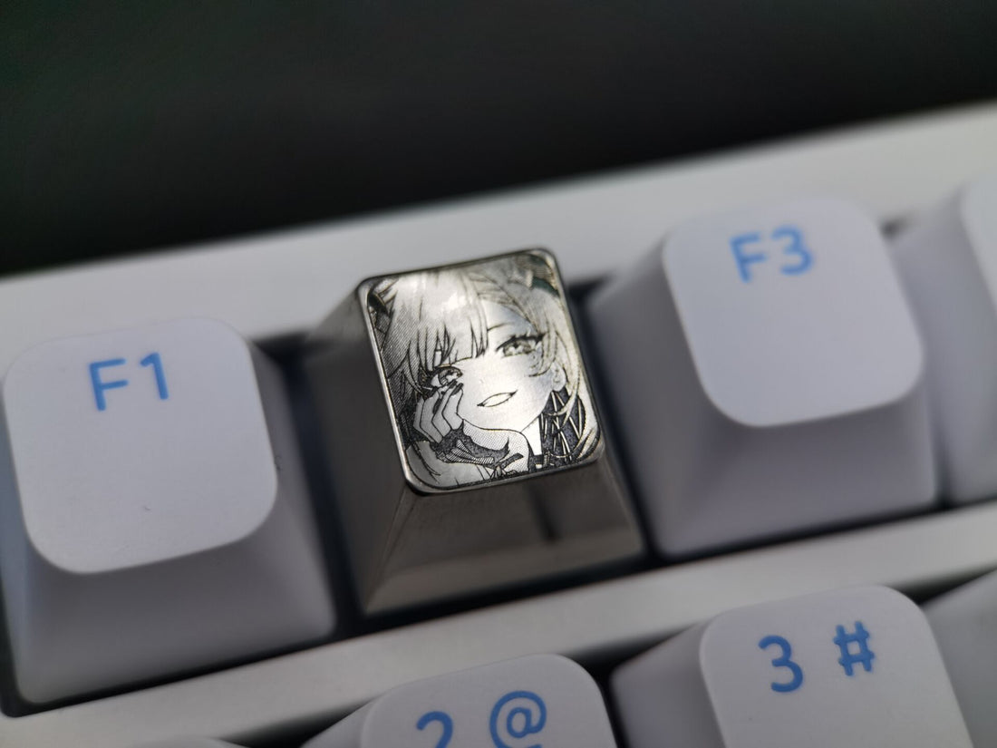 Honkai, Sparkle, titanium alloy plain carving, titanium alloy personalized keycaps, decorative keycaps