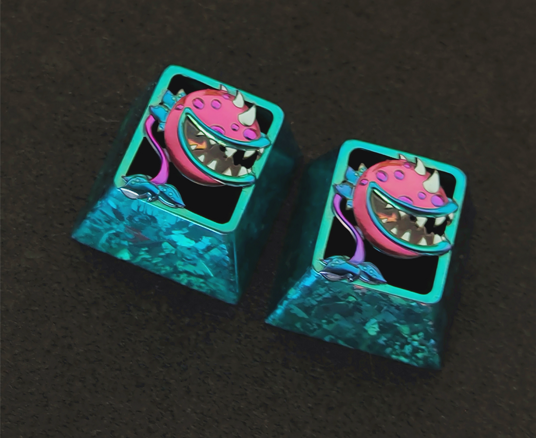 Mario man eating flower, titanium alloy relief hollow personalized keycap, mechanical keyboard decorative keycap