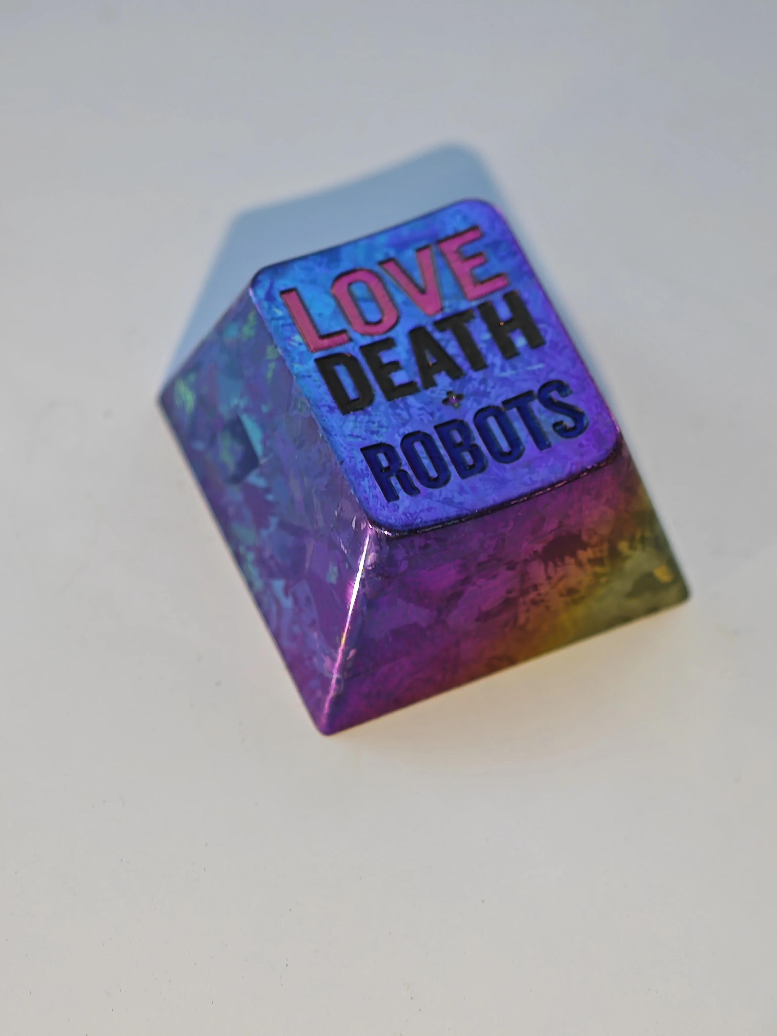 Love, Death&Robots, 1.75U/1U titanium alloy carved keycaps, mechanical keyboard decorative keycaps, personalized keycaps