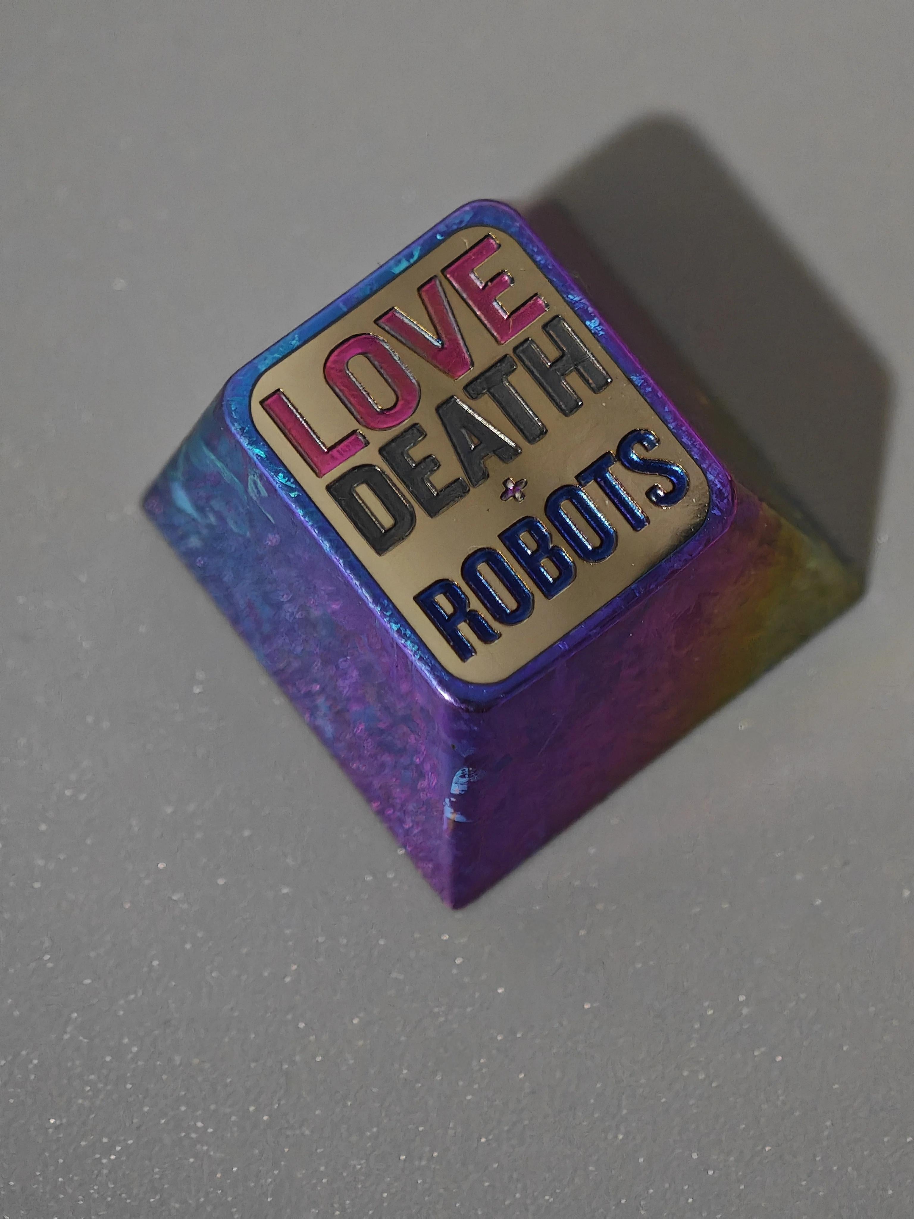 Love, Death&Robots, 1.75U/1U titanium alloy carved keycaps, mechanical keyboard decorative keycaps, personalized keycaps