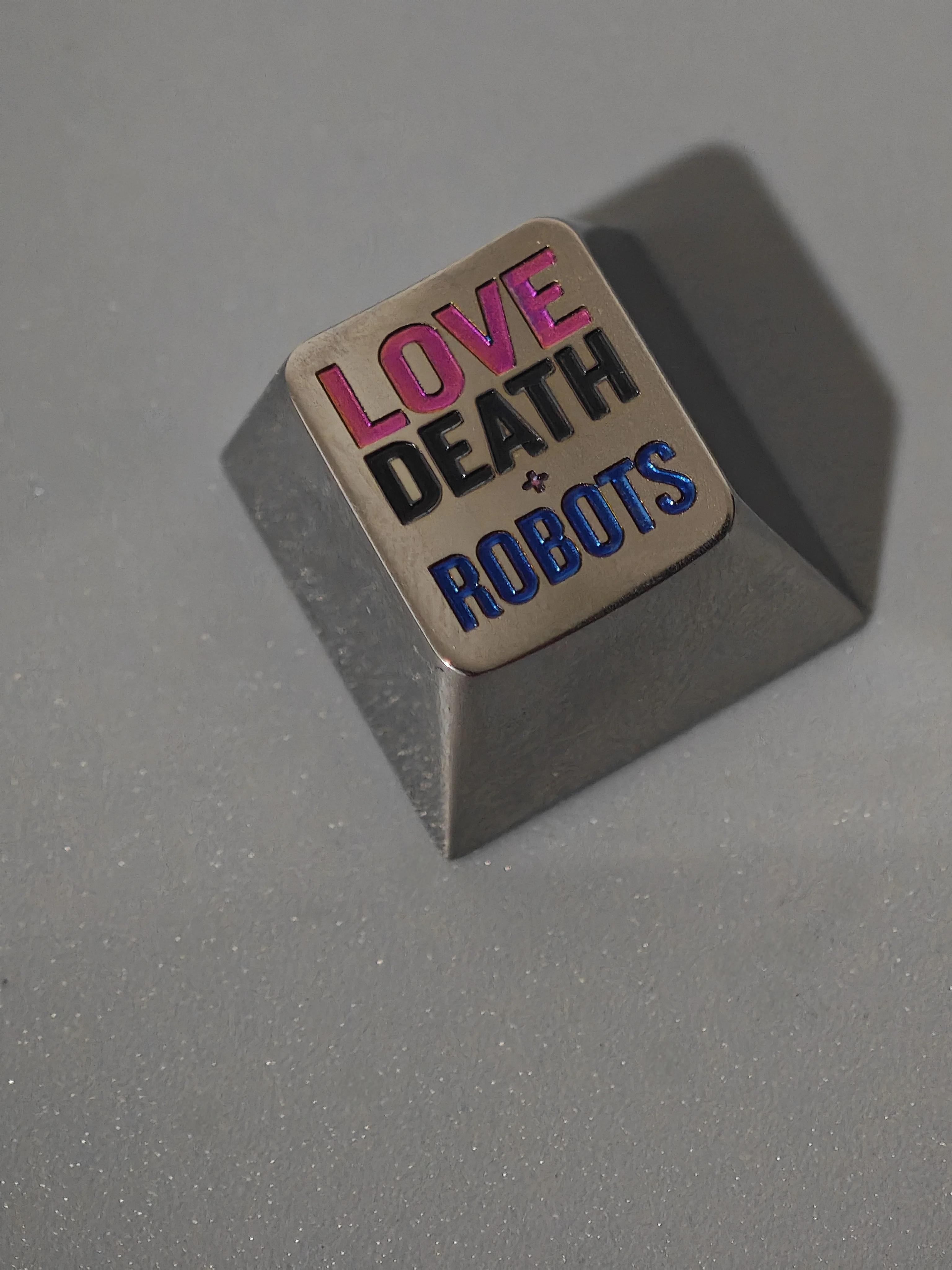 Love, Death&Robots, 1.75U/1U titanium alloy carved keycaps, mechanical keyboard decorative keycaps, personalized keycaps