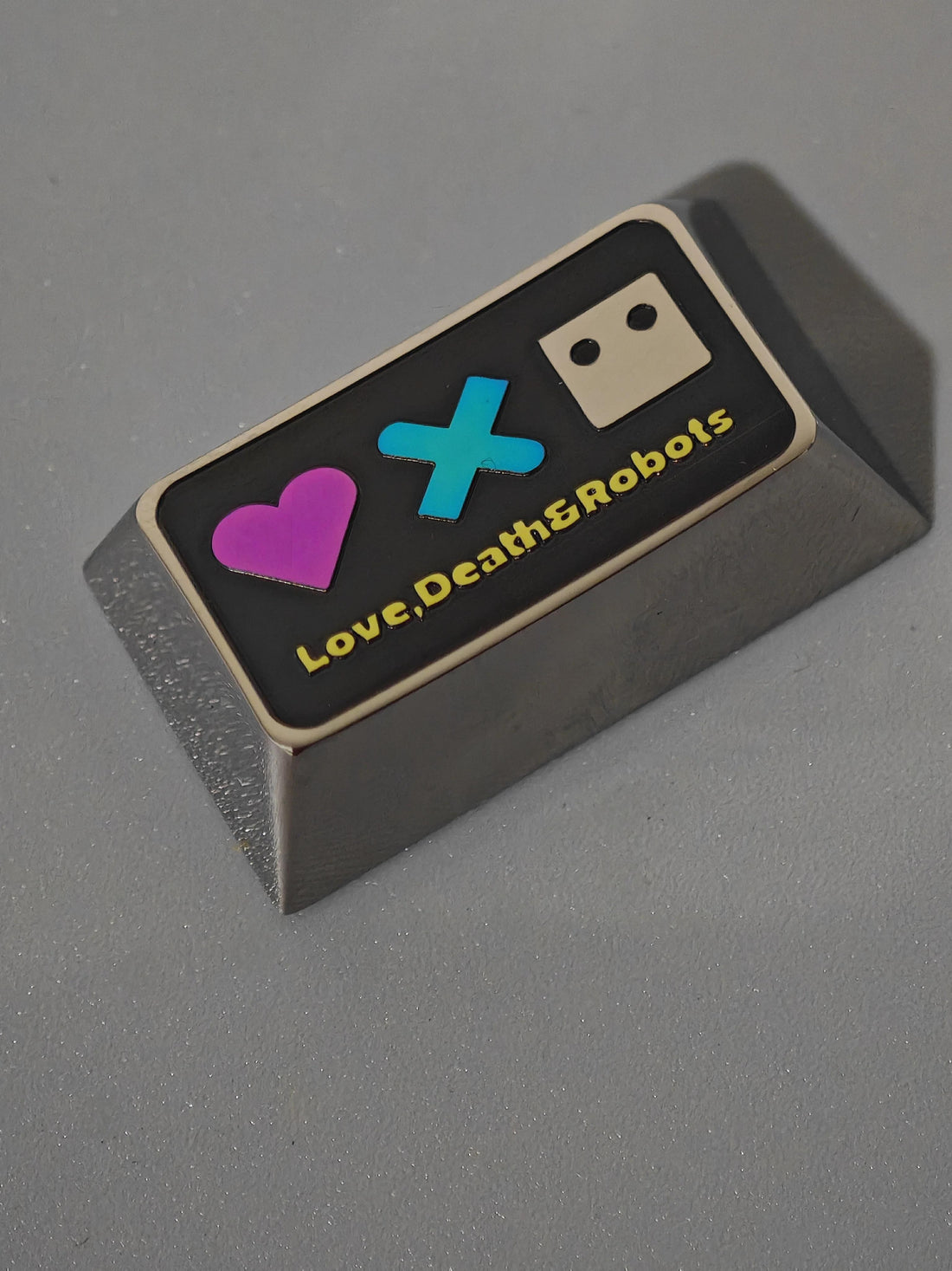 Love, Death&Robots, 1.75U/1U titanium alloy carved keycaps, mechanical keyboard decorative keycaps, personalized keycaps
