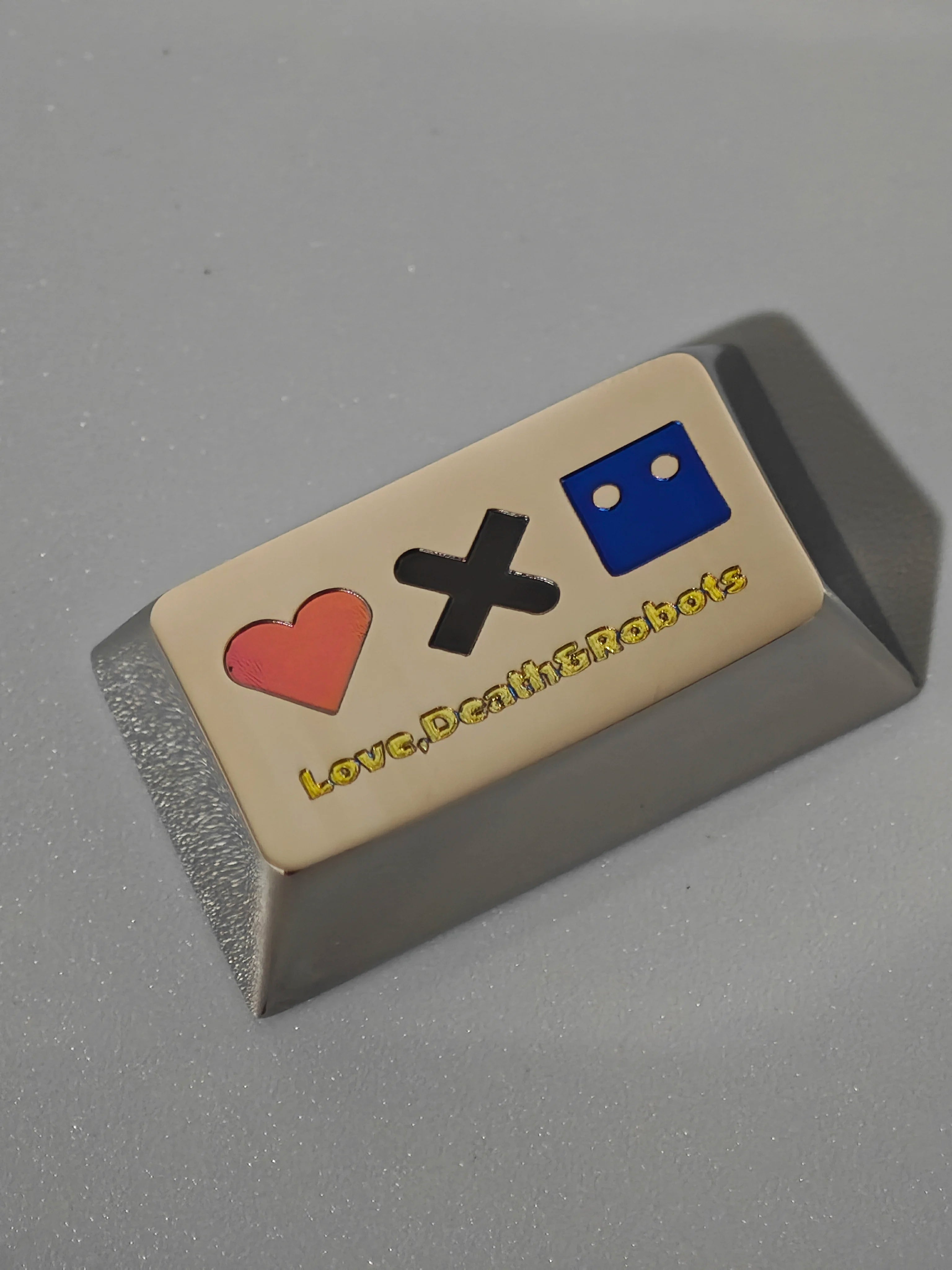 Love, Death&Robots, 1.75U/1U titanium alloy carved keycaps, mechanical keyboard decorative keycaps, personalized keycaps