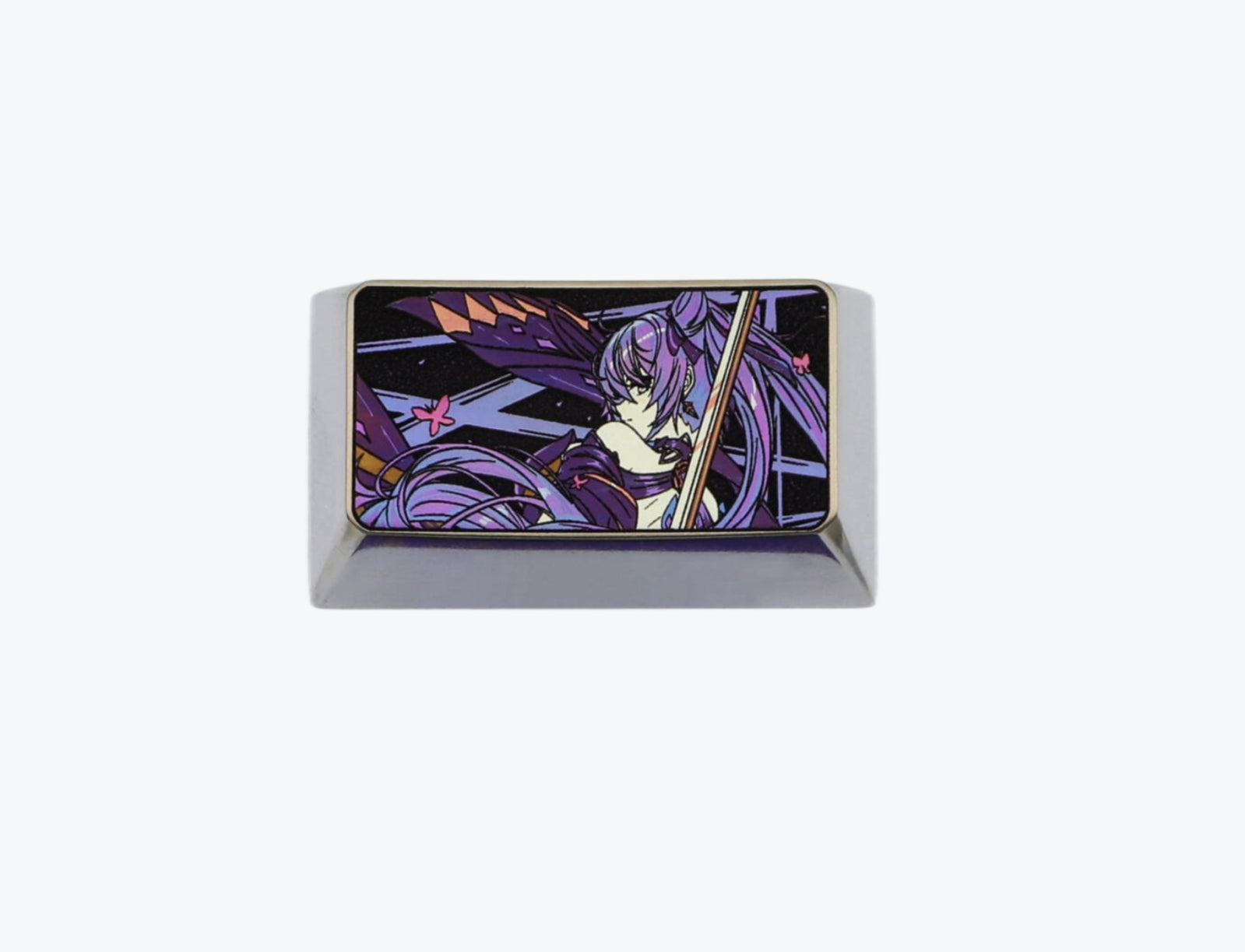 Genshin Impact,Keqing, Colored titanium alloy carved keycaps, mechanical keyboard decorative keycaps.