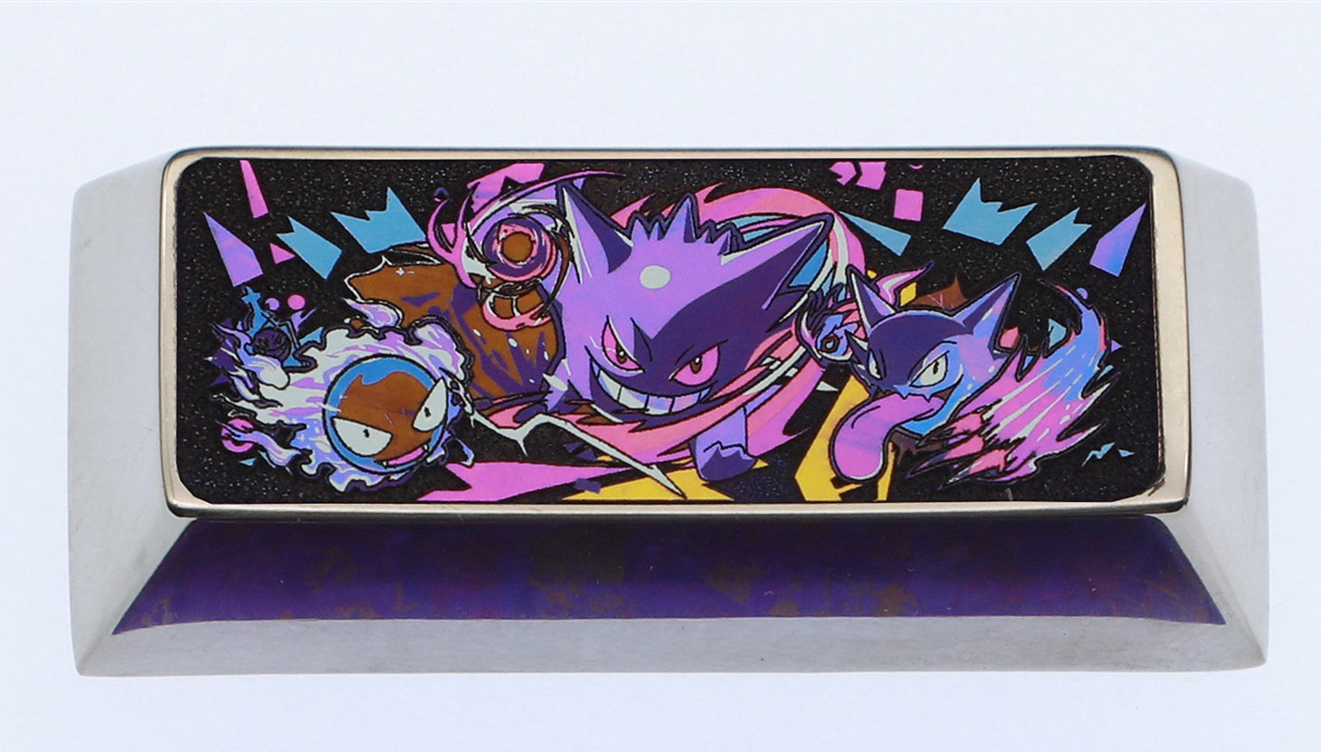 Pok é mon series, 2.25U titanium alloy gengar personalized keycaps, anime and game cultural creative metal carved keycaps