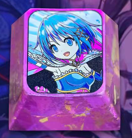 Puella Magi Madoka Magica Theme Design, 1 U titanium alloy personalized keycaps, anime and game cultural creative keycaps, mechanical keycaps decorative keycaps