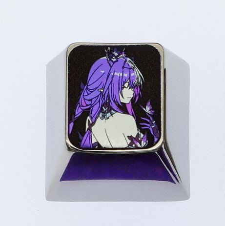 Honkai: Star Rail,Castorice, Titanium alloy personalized keycaps, metal decorative keycaps, anime and game art keycaps