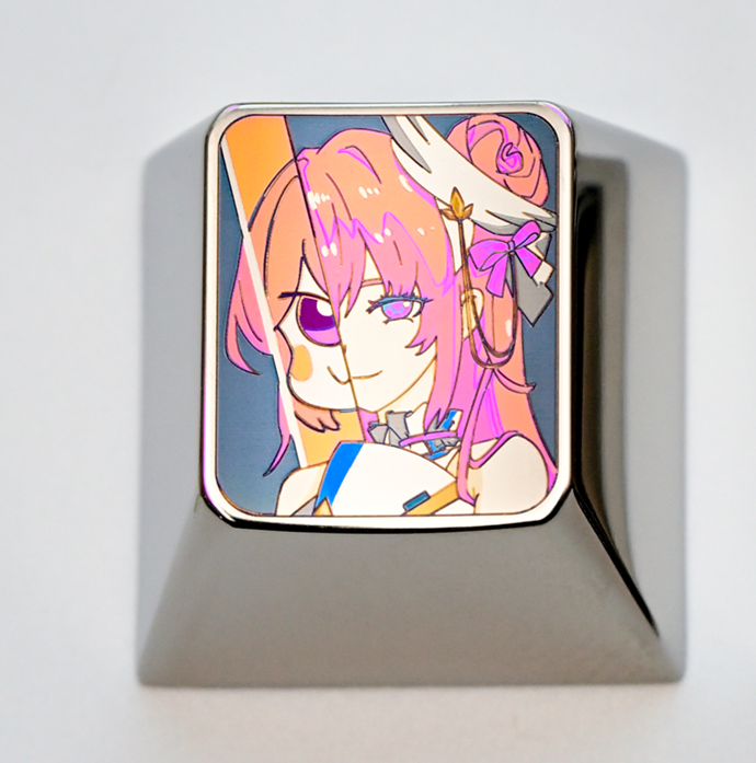 Doro titanium alloy carved personalized keycaps, metal decorative keycaps, emoji art keycaps