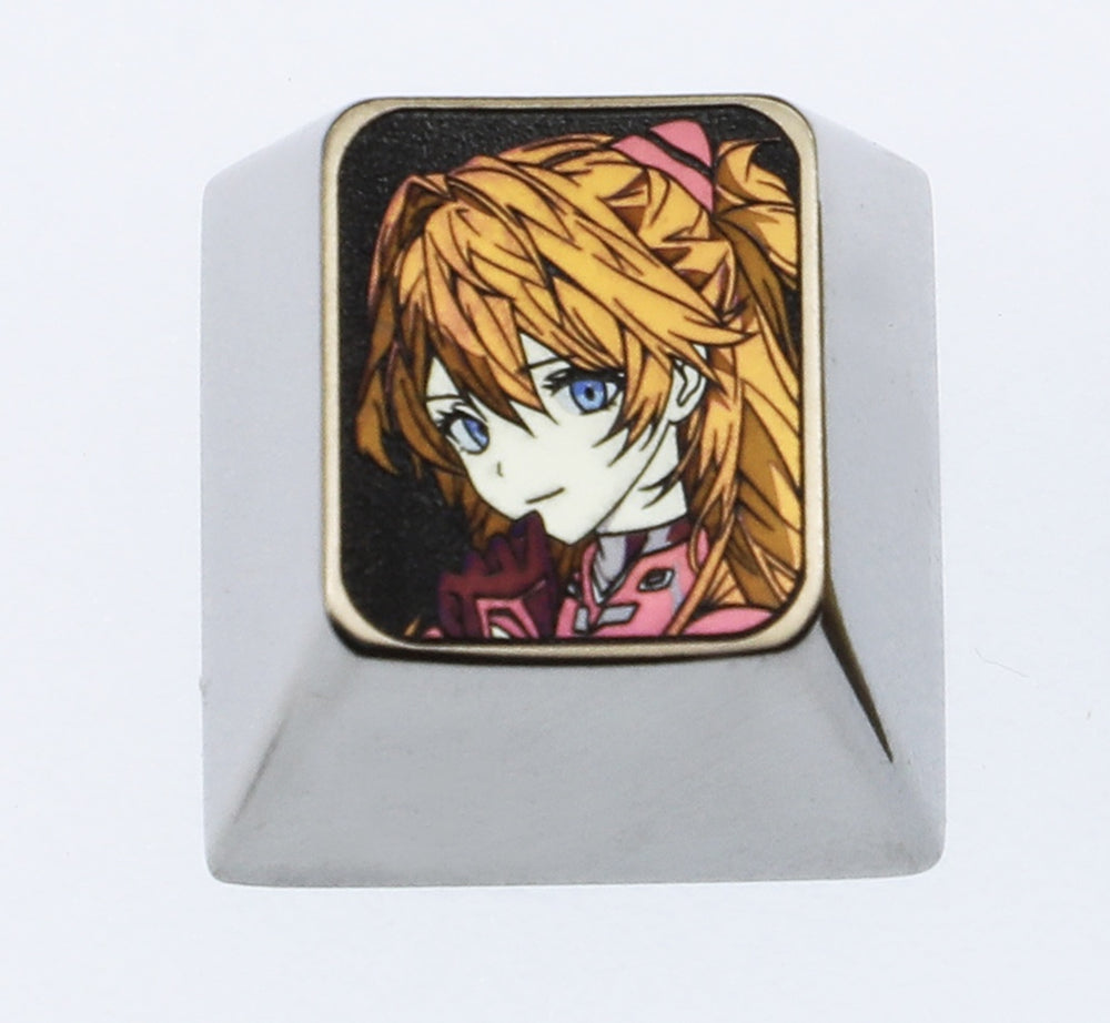 EVA,The most beautiful Asuka, 1U personalized keycap, titanium alloy metal decorative keycap, comic art keycap