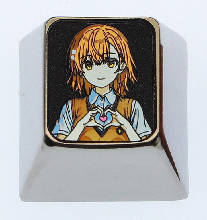Misaka Mikoto, 1U titanium alloy personalized keycap, anime and game metal carving cultural creative keycap