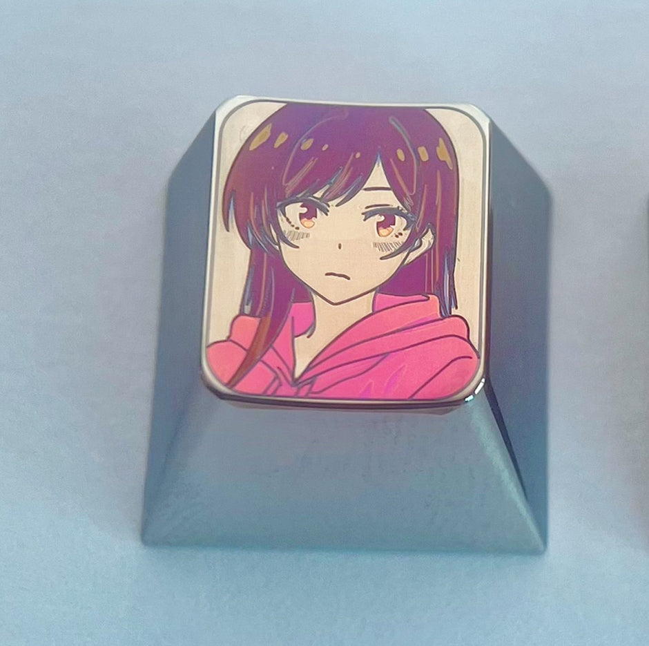 Renting girlfriend Ichinose Chizuru, 1U titanium alloy personalized keycap, metal carved anime character decoration keycap