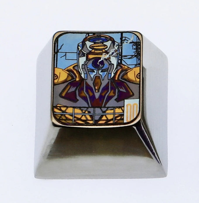 EVA, 0, first generation, 2 mecha, 1U titanium alloy metal personalized keycap, keyboard decoration anime keycap