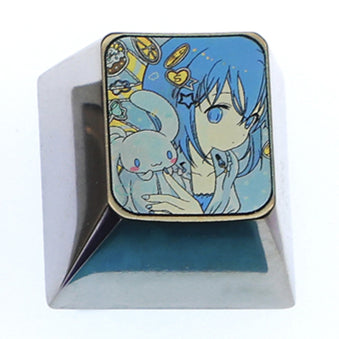 Puella Magi Madoka Magica, 6 unique 1U titanium alloy keycaps, metal carved keycaps around anime and game characters.