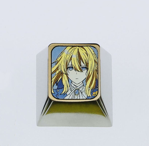 Violet Evergarden, Titanium alloy, colored titanium alloy personalized decorative mechanical keyboard keycaps.B