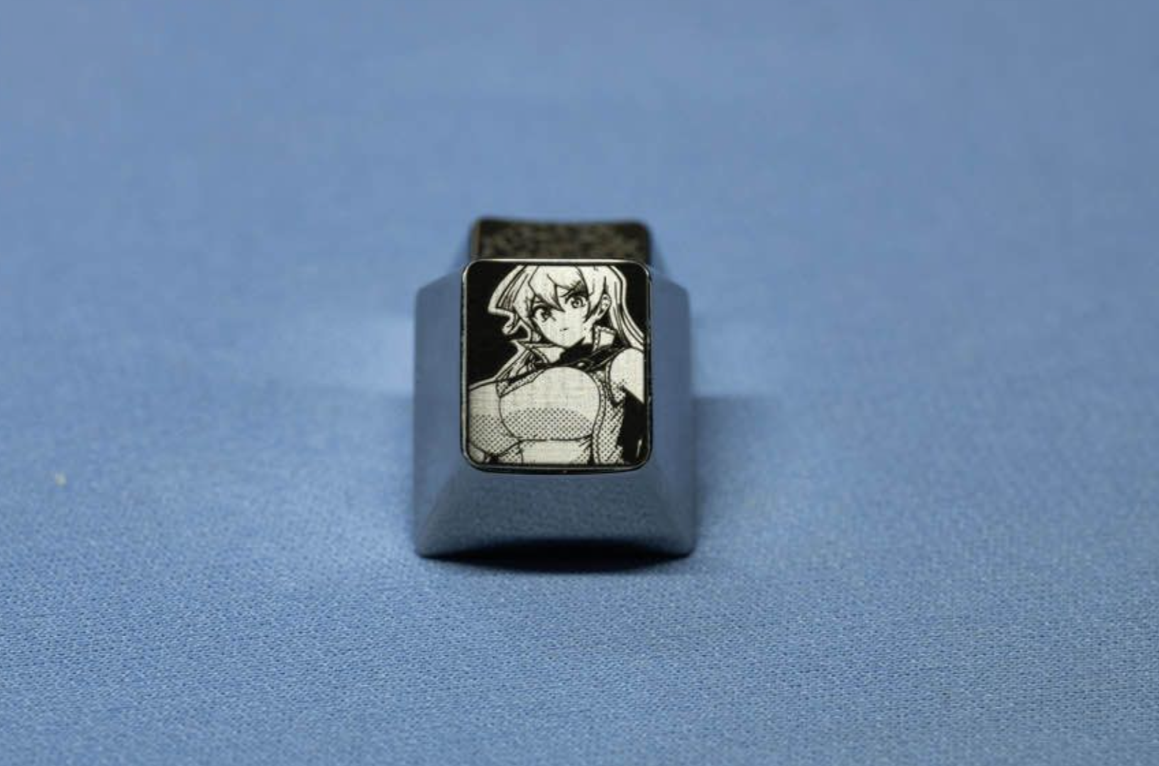 Yu-Gi-Oh! series, Black and white 1U titanium alloy personalized keycaps, metal keycaps around anime and game characters