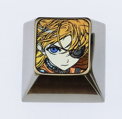 EVA,  Asuka eye mask, 1U titanium alloy personalized keycap, Directional key set,metal carved anime character decoration keycap