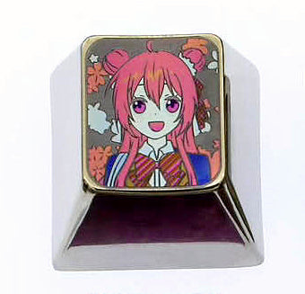 Matsuzaka Satou, Akurajima Mai, 1U titanium alloy carved personalized keycaps, metal decorative keycaps, anime art keycaps