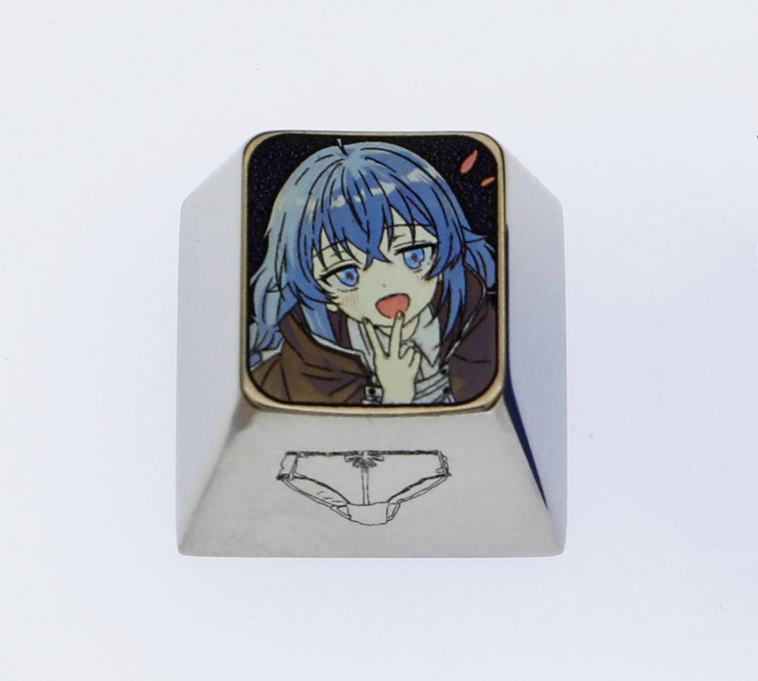 Roxy, personalized titanium alloy carved keycaps, mechanical keyboard 1U decorative keycaps