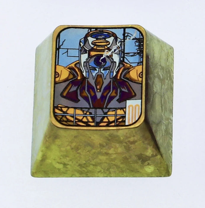 EVA, 0, first generation, 2 mecha, 1U titanium alloy metal personalized keycap, keyboard decoration anime keycap