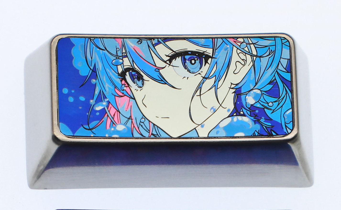Virtual singer Tianyi, 2U titanium alloy personalized keycaps, metal carving art keycaps for anime, gaming, music, and peripherals