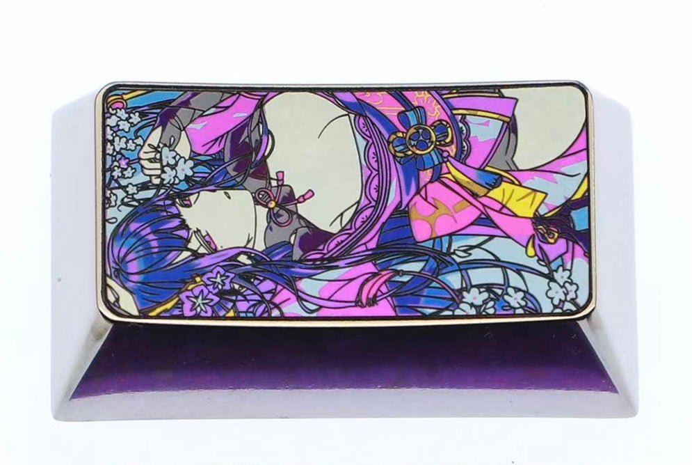 Genshin Impact series, Raiden Shogun, 1.75U titanium alloy keycaps, anime and game culture creative personalized keycaps
