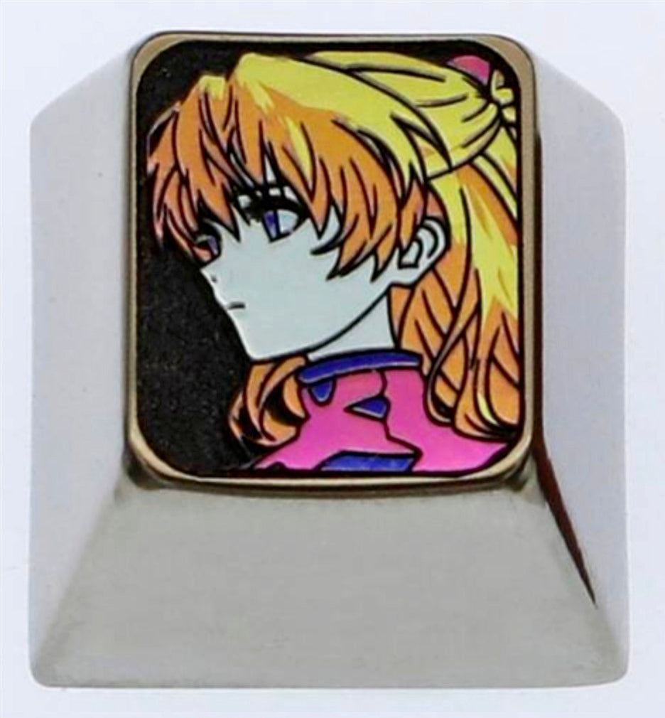 EVA, Asuka/Ayanami Rei, 1U titanium alloy personalized keycap with avatar, anime metal keycap