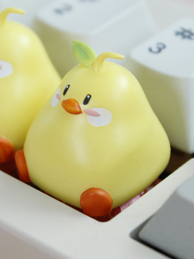 Infinite warmth, beautiful pear resin coated keycaps, creative and cute keycaps, decorative keycaps