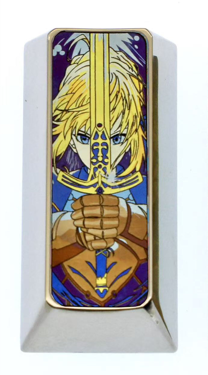 Fate/stay night, Altria Pendragon, saber Pad Enter, Vertical Enter titanium alloy personalized keycaps, anime and game creative keycaps