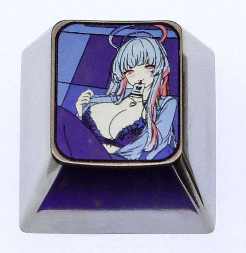 Blue Archive The Animation, 1U titanium alloy personalized keycaps, metal decorative keycaps, anime and game character art keycaps