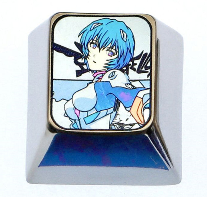 EVA, Ayanami Rei, 1U/1.25U titanium alloy personalized keycaps, anime and game peripheral products, metal carved keycaps