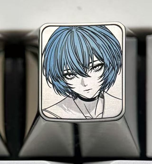 EVA, Asuka, Ayanami Rei, 1U titanium alloy precision carving, metal carving point color decoration keycaps around anime and game characters.