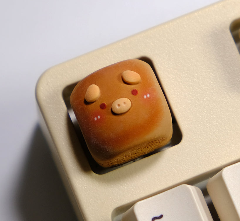 Dirty Pig Bread Personalized External Device Handmade Resin Keycaps Creative Decorative Keycaps