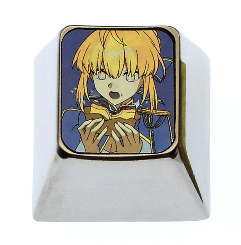 Saber, 1U titanium alloy personalized keycaps, metal creative carved keycaps around anime and game characters