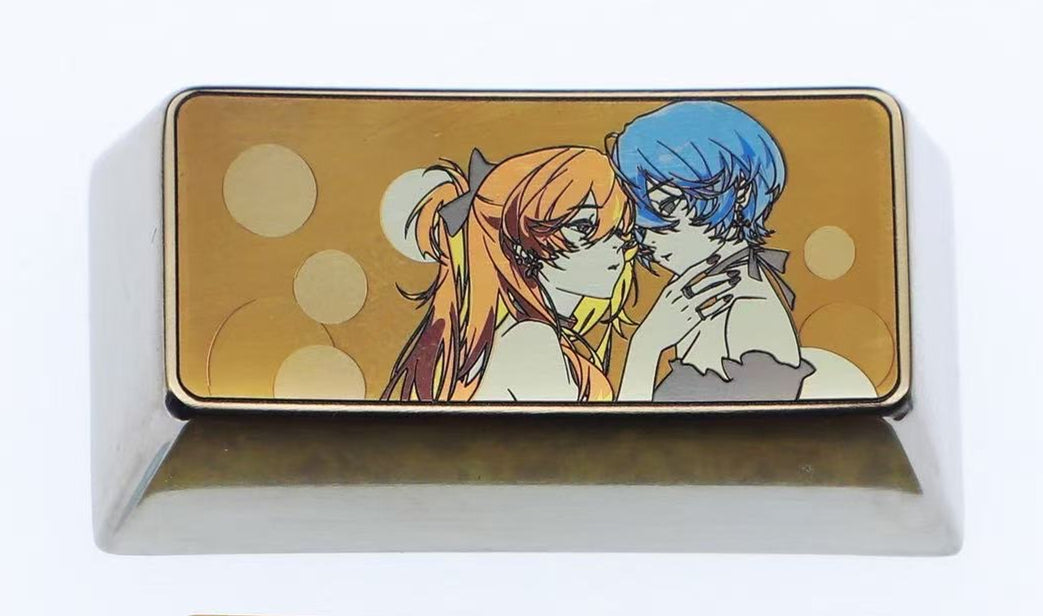 EVA, Asuka/Ayanami Rei, 2U titanium alloy personalized keycaps, game anime cultural creative metal carved keycaps