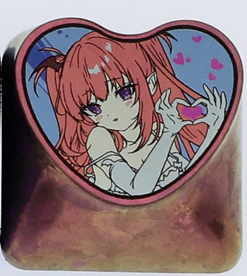 Hatsune Miku/Lilis, 1U heart-shaped titanium alloy personalized key cap, metal decorative key cap animation art key cap
