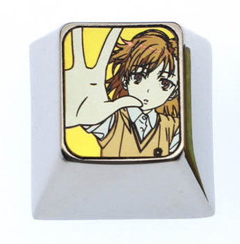 Misaka Mikoto, 1U titanium alloy personalized keycap, anime and game character carved metal creative keycap
