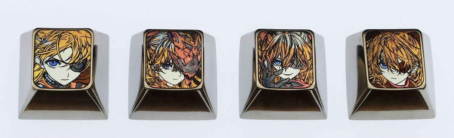 EVA,  Asuka eye mask, 1U titanium alloy personalized keycap, Directional key set,metal carved anime character decoration keycap