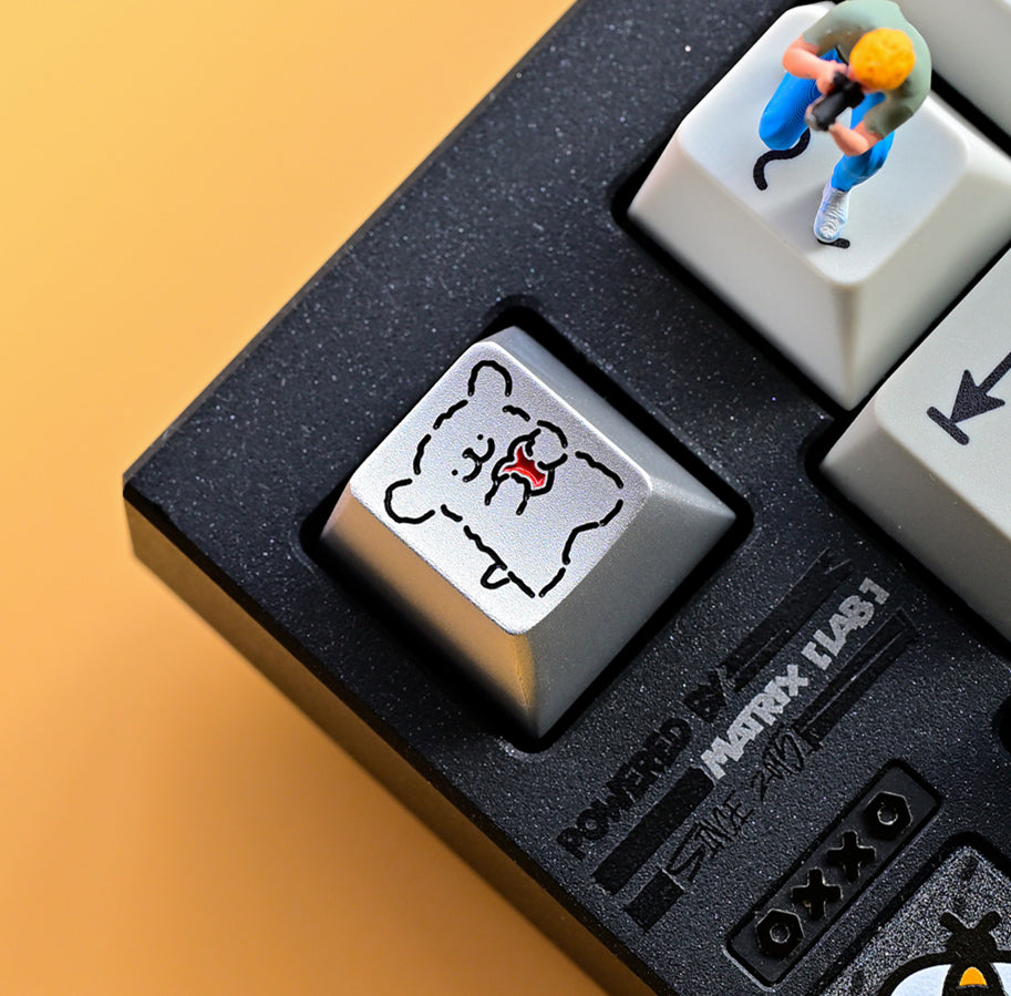 Line puppy keycaps, happy puppy aluminum alloy keycaps, personalized keycaps, keyboard decorative accessories