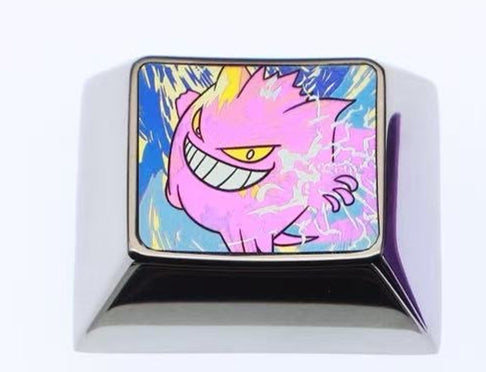 Pok é mon series, gengar 1.25U、1.5U、1.75U, Titanium alloy personalized keycaps, anime and game culture creative metal decorative art keycaps