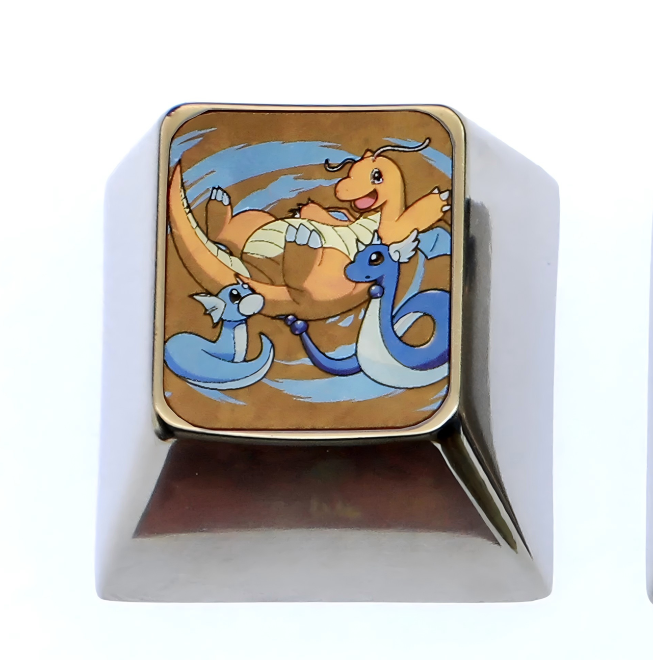Pok é mon series titanium alloy carved 1U personalized keycaps, metal decorative keycaps, anime metal art keycaps