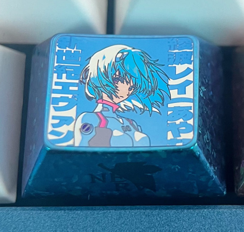 EVA, Asuka, Ayanami Rei, 1.25U/1U titanium alloy personalized keycaps, anime character decorative keycaps