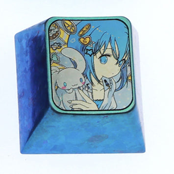 Puella Magi Madoka Magica, 6 unique 1U titanium alloy keycaps, metal carved keycaps around anime and game characters.