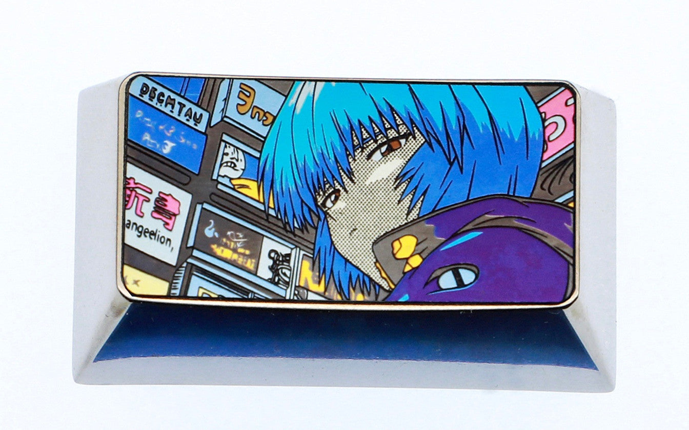EVA, Ayanami Rei, 1.5U titanium alloy personalized metal keycaps, anime and game keyboard decorative keycaps, artistic keycaps