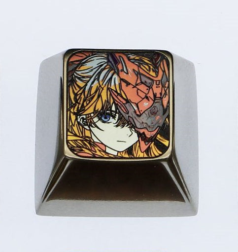 EVA,  Asuka eye mask, 1U titanium alloy personalized keycap, Directional key set,metal carved anime character decoration keycap