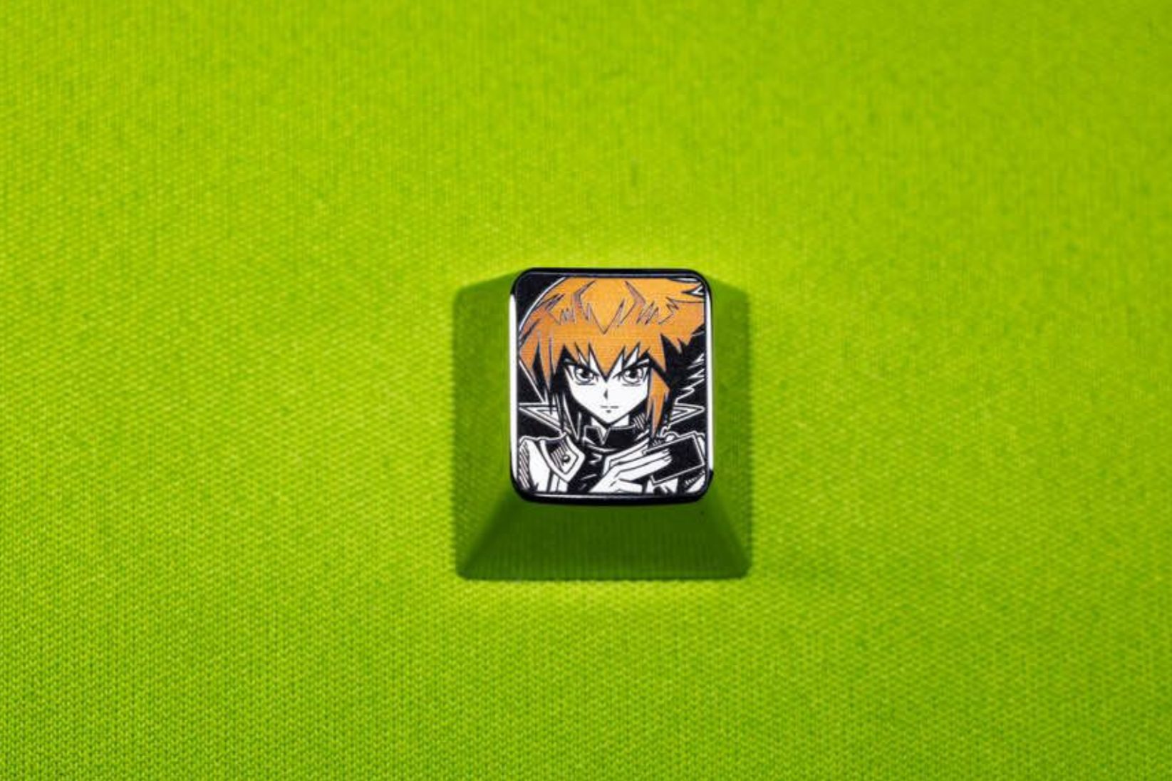 Yu-Gi-Oh! series, Black and white 1U titanium alloy personalized keycaps, metal keycaps around anime and game characters