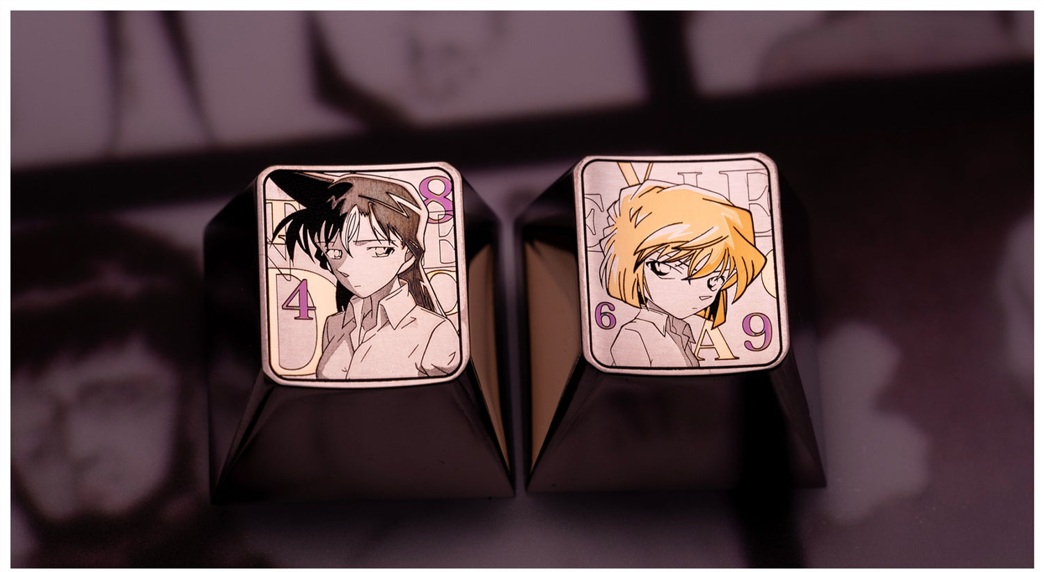 DetectiveConan, MouriRan, Anita Hailey, 1U, 1.75U titanium alloy personalized keycaps, anime game character keycaps