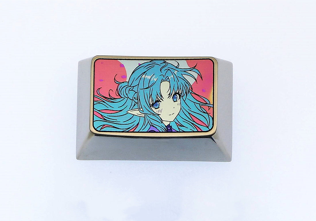 Sword Art Online,Yuuki Asuna, Colored titanium alloy 1.5U carved keycaps, personalized keycaps for mechanical keyboards.