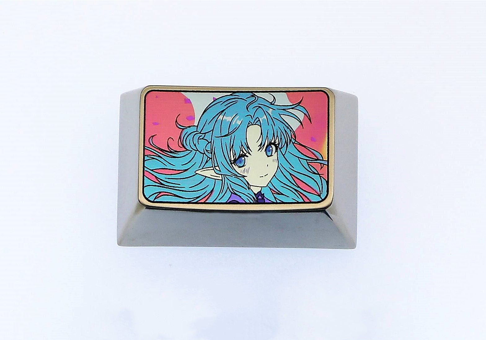 Sword Art Online,Yuuki Asuna, Colored titanium alloy 1.5U carved keycaps, personalized keycaps for mechanical keyboards.