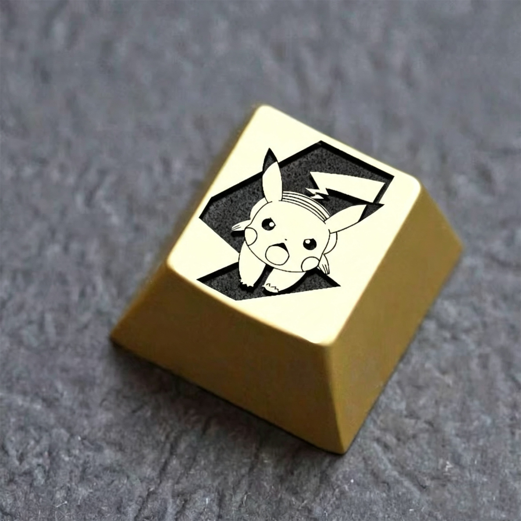 Pikachu Theme Design Metal 1 U, personalized keycaps, cultural and creative keycaps, mechanical keyboard decorative keycaps